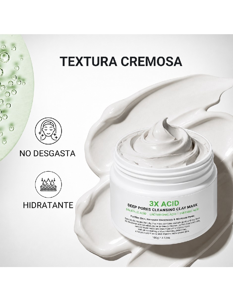 Set de mascarillas facial de barro control puntos para acné 2