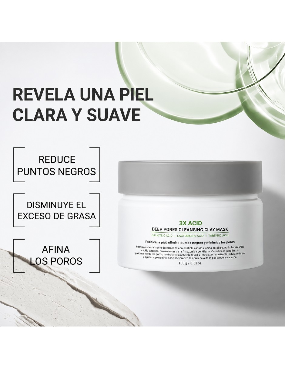 Set de mascarillas facial de barro control puntos para acné
