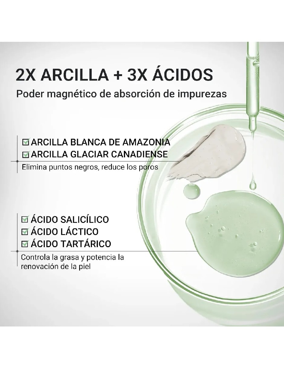 Set de mascarillas facial de barro control puntos para acné