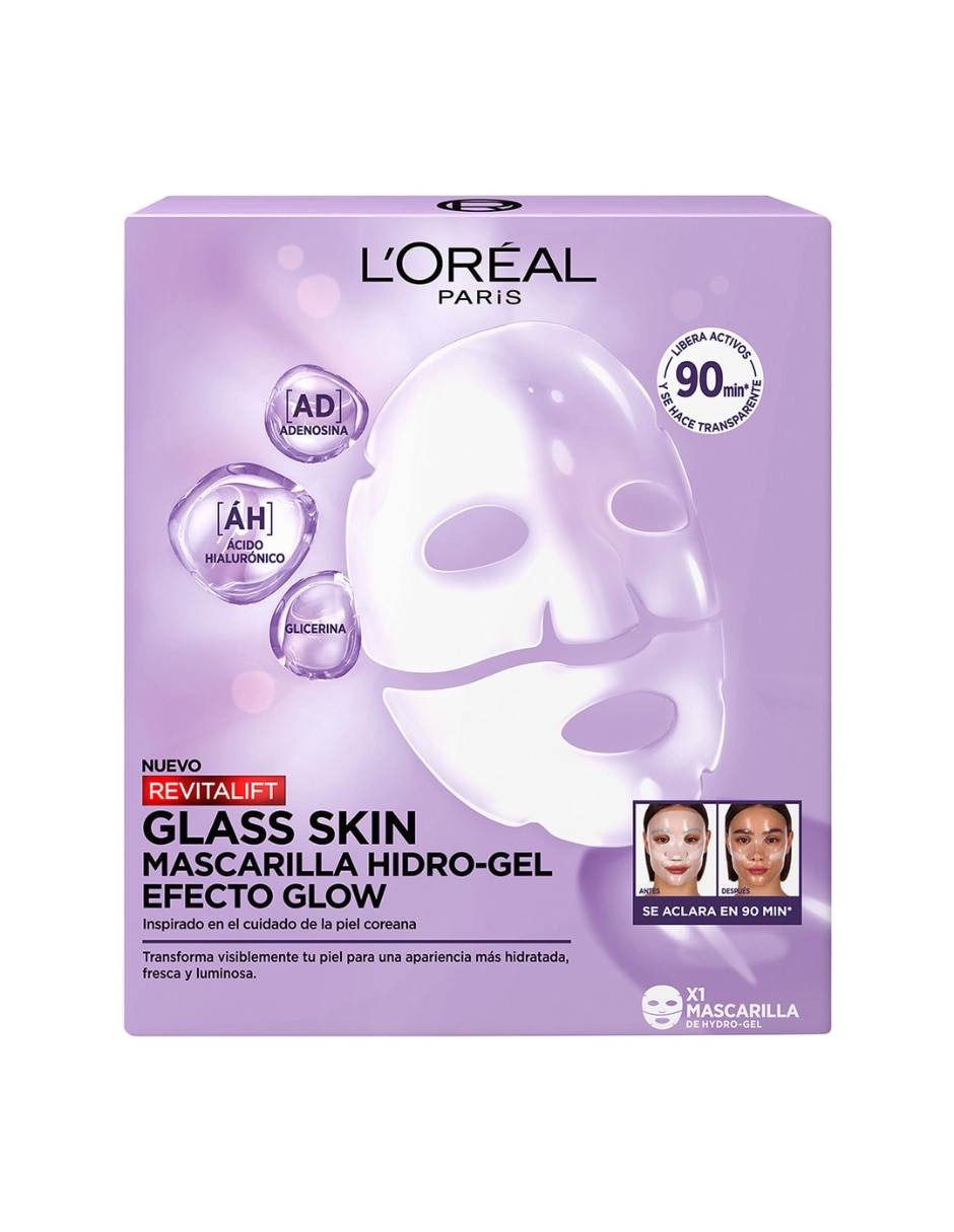 Mascarilla facial Revitalift Acido Hialurónico Filler Glass Skin para hidratar Mascarilla facial Revitalift Acido Hialurónico Filler Glass Skin para hidratar