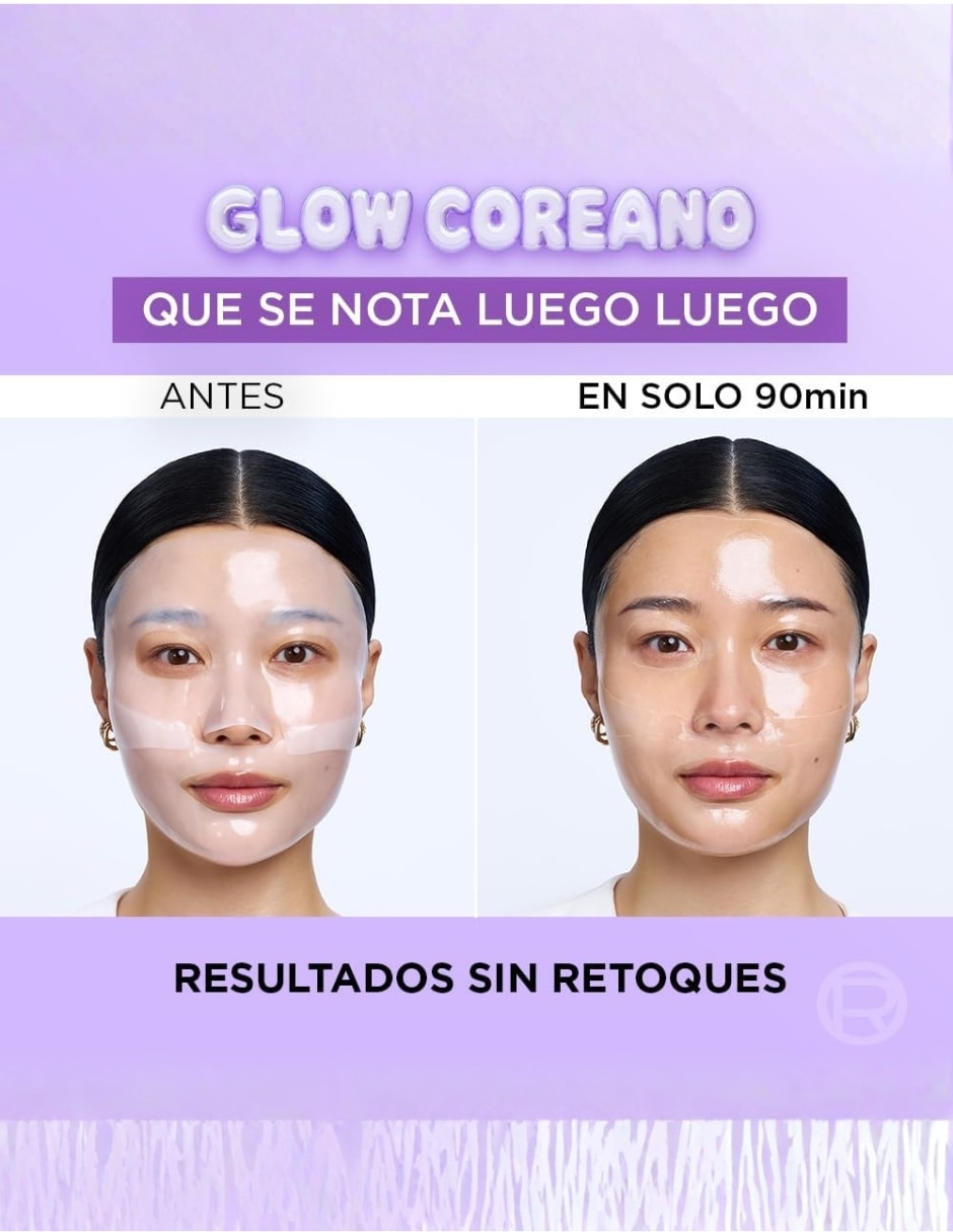 Mascarilla facial Revitalift Acido Hialurónico Filler Glass Skin para hidratar 2