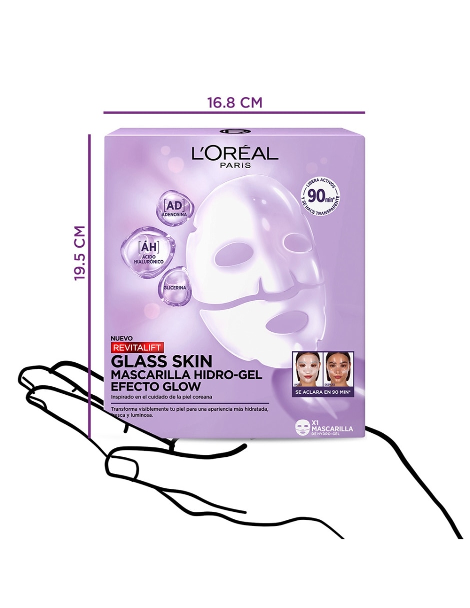 Mascarilla facial Revitalift Acido Hialurónico Filler Glass Skin para hidratar 4