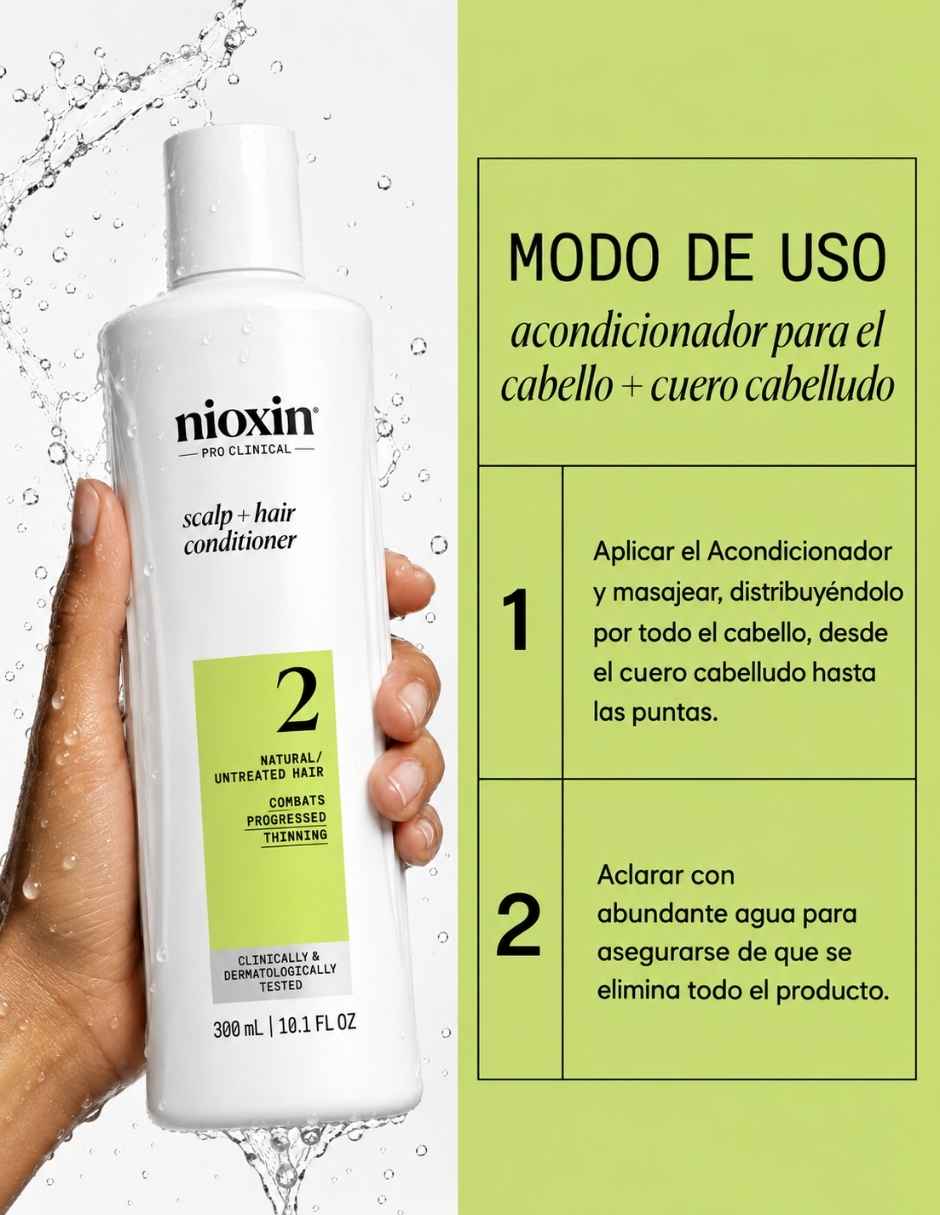 Acondicionador para cabello Acondicionador Sistema 2 para Cabello Natural con Debilitamiento Avanzado 300 ml NIOXIN Nioxin 3