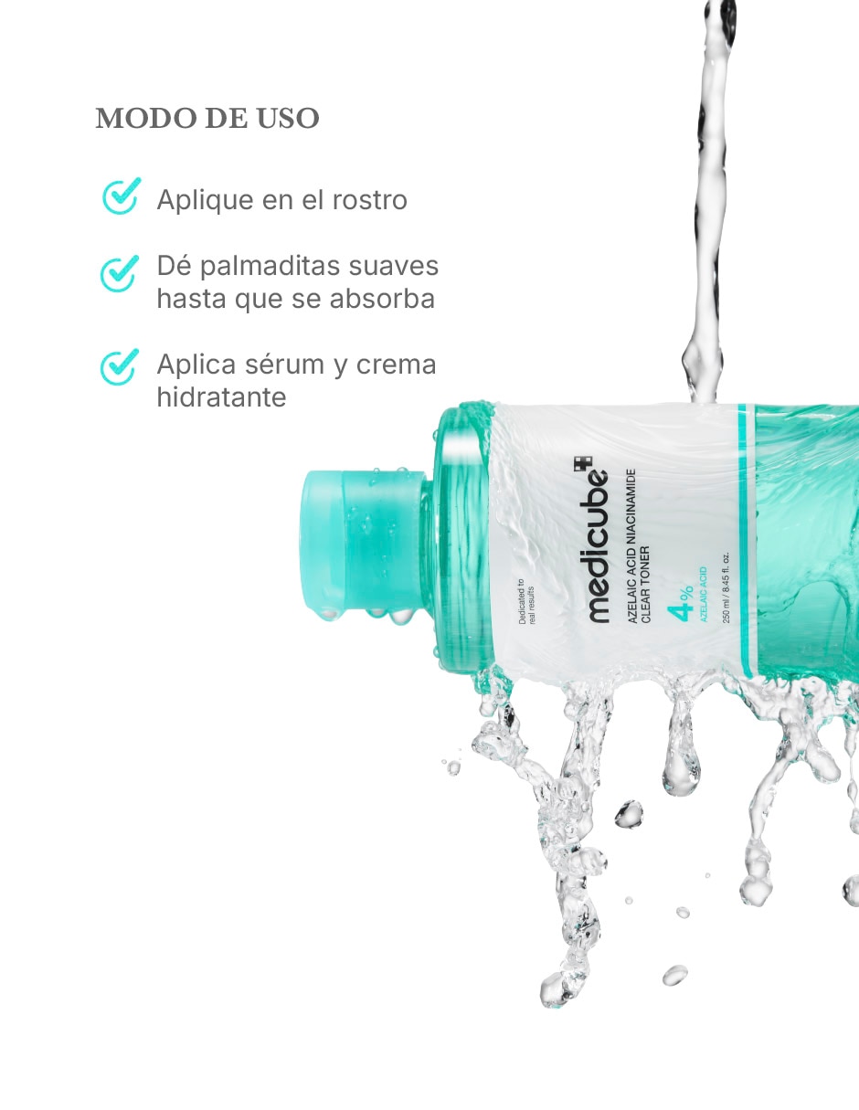 Tónico facial azelaic acid niacinamide clear toner 3
