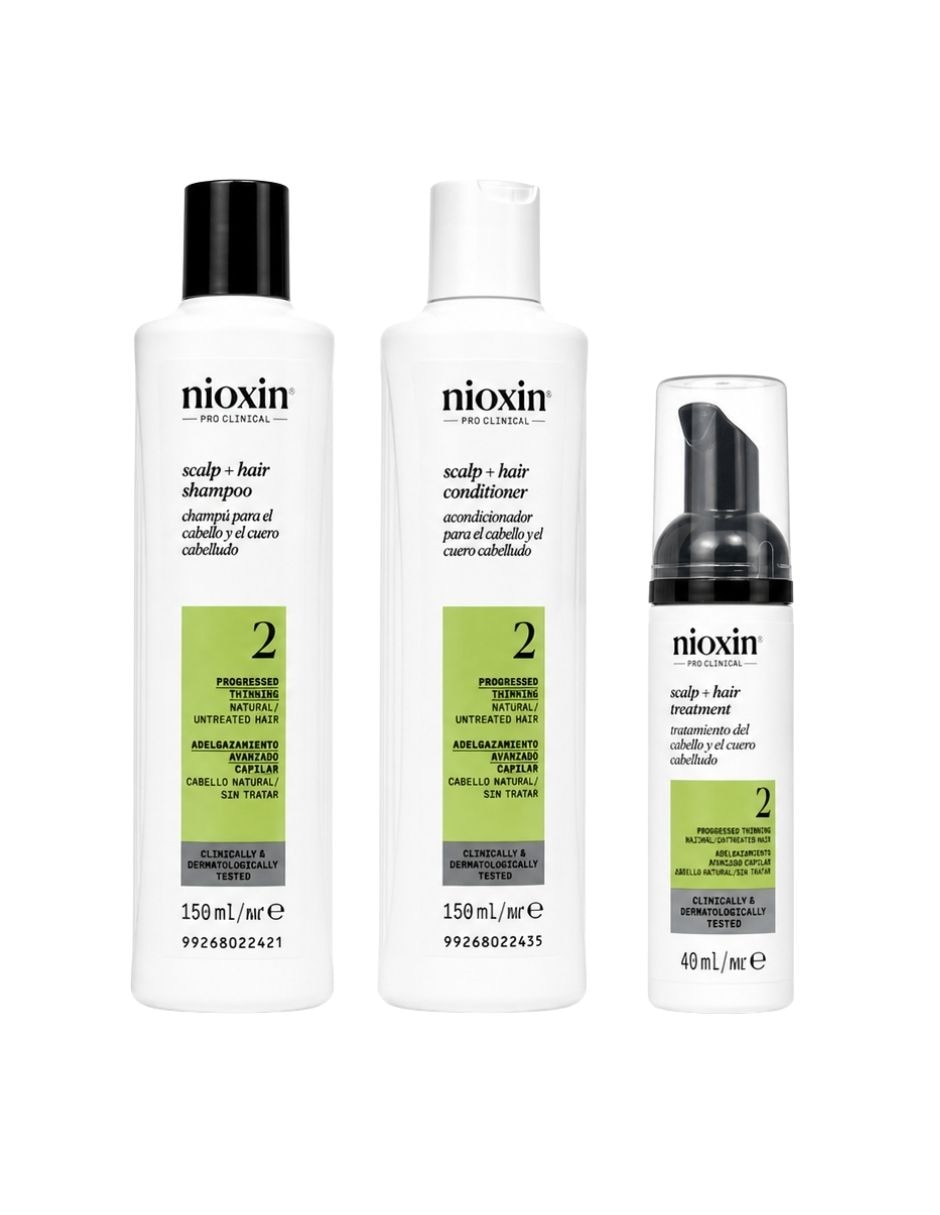 Set capilar kit sistema 2 para cabello natural con debilitamiento avanzado para todo tipo 3 piezas