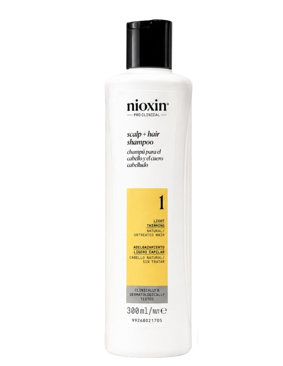 Shampoo anticaída para cabello Débil Shampoo Sistema 1 para Cabello Natural con Debilitamiento Ligero 300 ml NIOXIN Nioxin