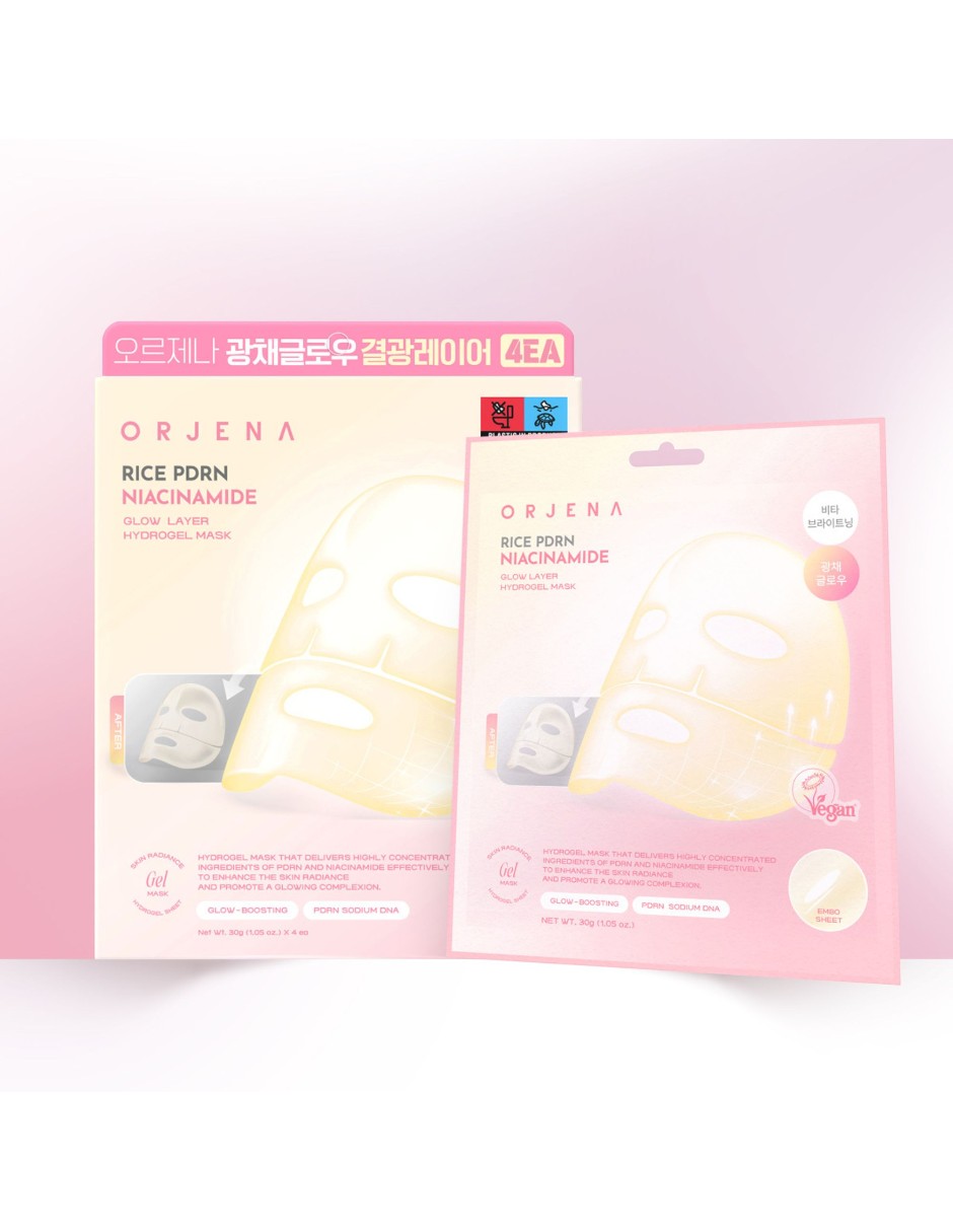 Mascarilla facial glow layer hydrogel mask niacinamida perilla glow instantáneo - para aclarar 30g 6