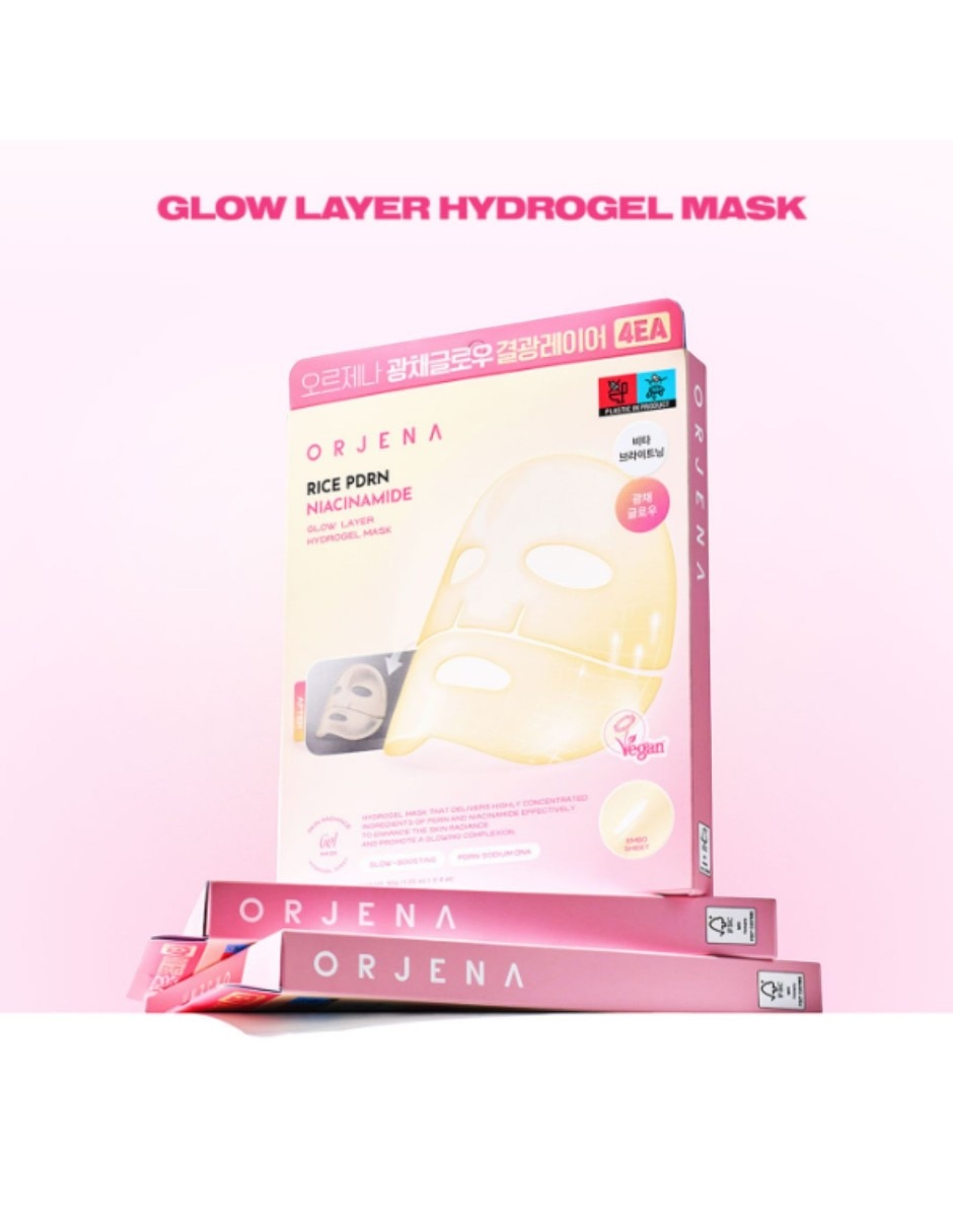 Mascarilla facial glow layer hydrogel mask niacinamida perilla glow instantáneo - para aclarar 30g 7