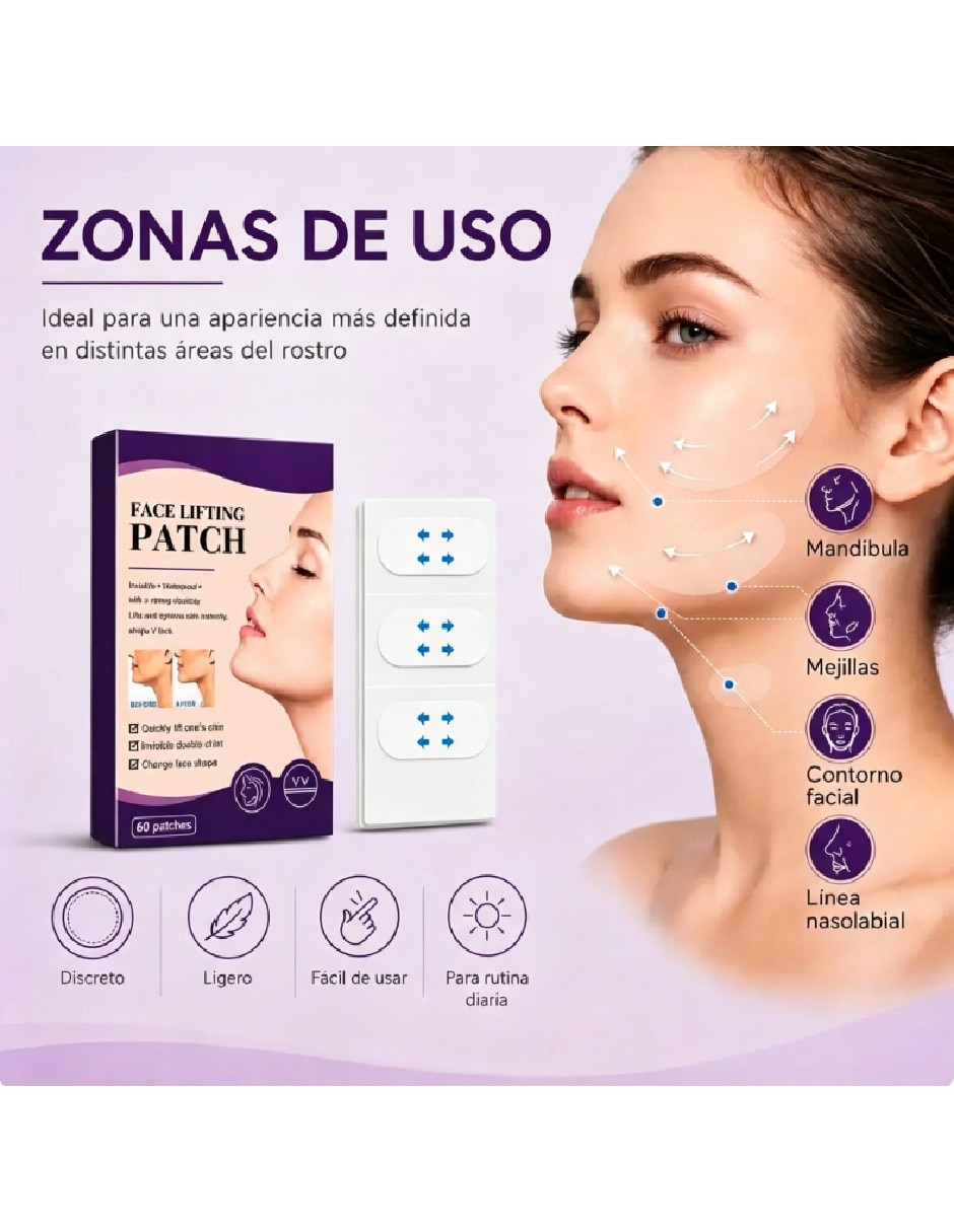 Parches para rostro caja de parches faciales adhesivos para contorno 2