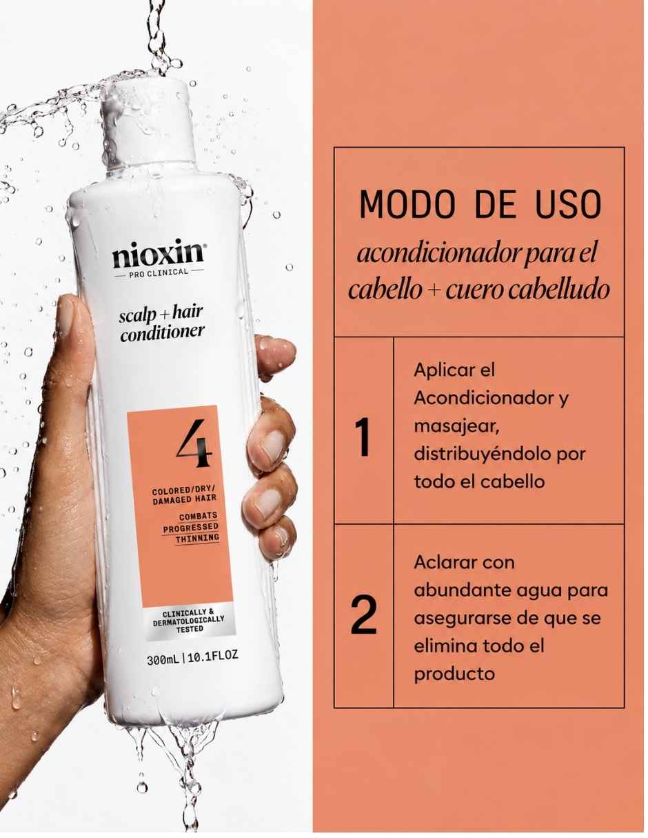 Acondicionador para cabello Acondicionador Sistema 4 para Cabello Deolorado con Debilitamiento Avanzado 300 ml NIOXIN Nioxin 3