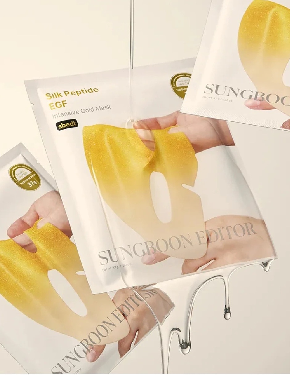 Mascarilla facial con péptidos de seda y partículas de oro para antiedad 2