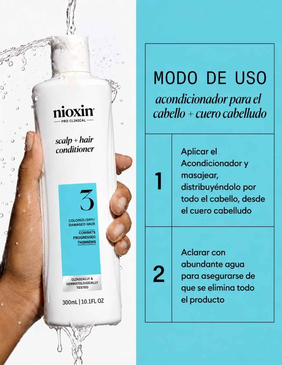 Acondicionador para cabello Acondicionador Sistema 3 para Cabello Coloreado con Debilitamiento Ligero 300 ml NIOXIN Nioxin