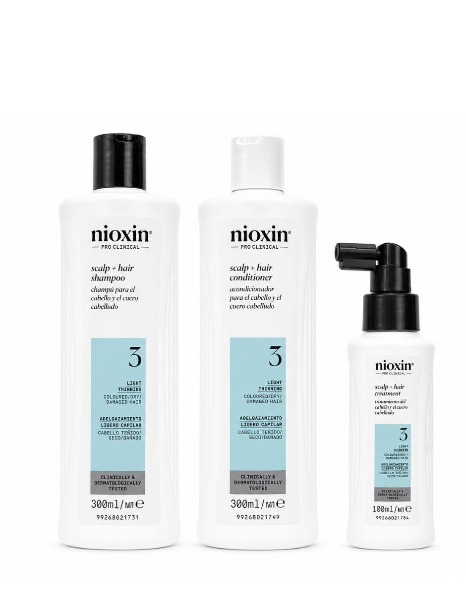 Set capilar Nioxin Nioxin Kit Sistema 3 para Cabello Coloreado con Debilitamiento Ligero 300 ml 3 Pasos para Todo tipo 3 piezas