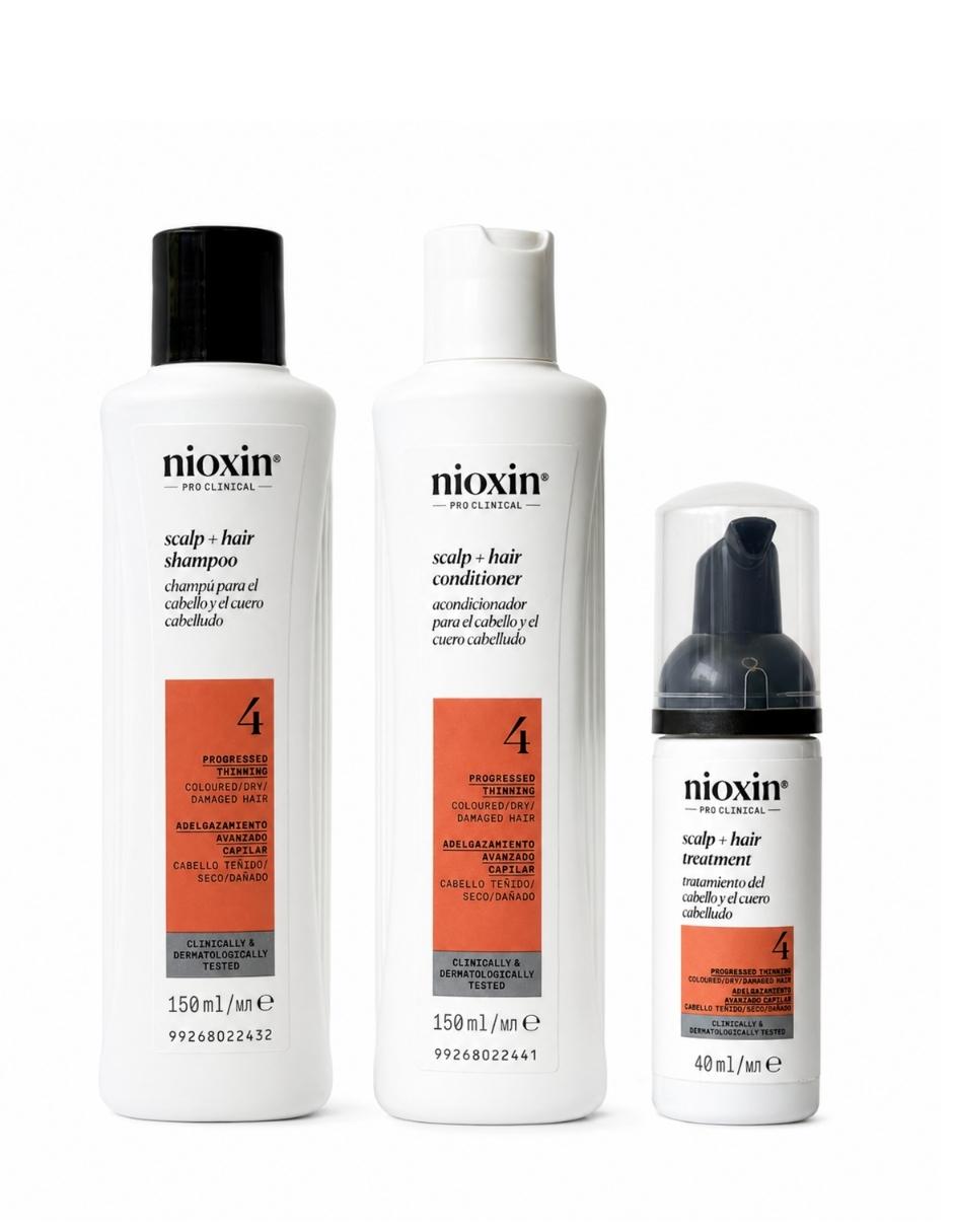 Set capilar Nioxin Nioxin Kit Sistema 4 para Cabello Decolorado con Debilitamiento Avanzado 150 ml 3 Pasos para Todo tipo 3 piezas