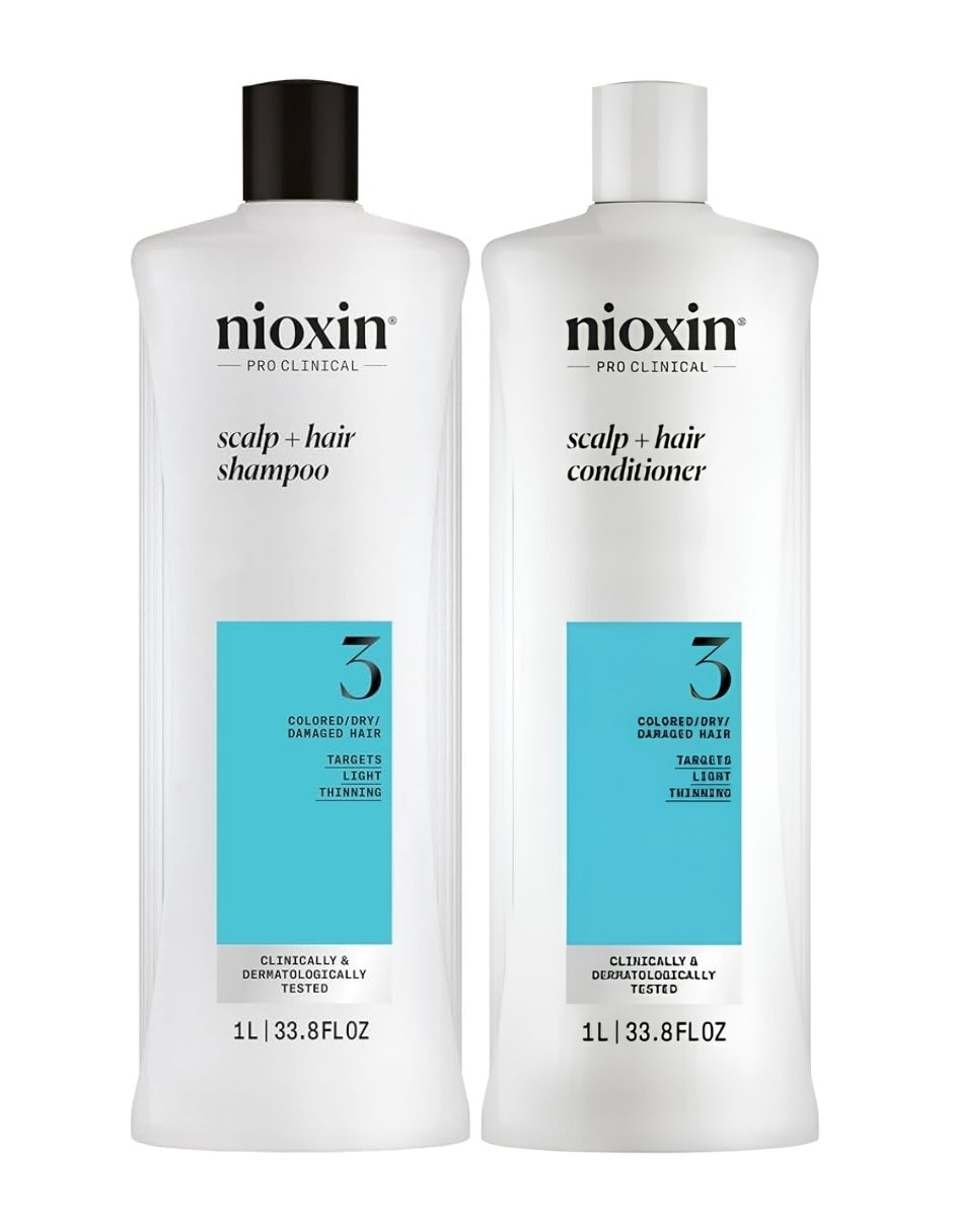 Set capilar Nioxin Nioxin Set Shampoo y Acondicionador Sistema 3 para Cabello Coloreado con Debilitamiento Ligero 1000 para Todo tipo 2 piezas