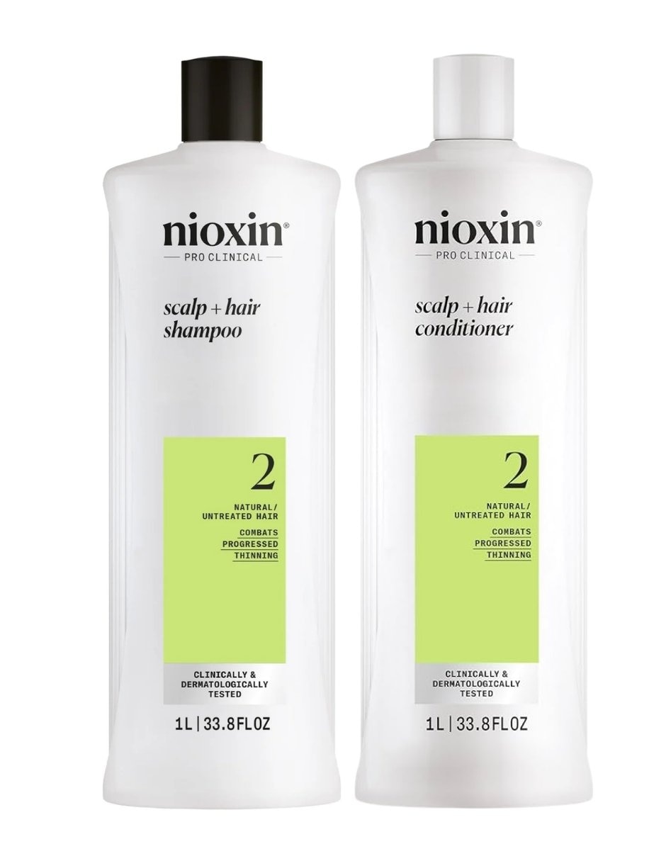 Set capilar Nioxin Nioxin Set Shampoo y Acondicionador Sistema 2 para Cabello Natural con Debilitamiento Avanzado 1000 para Todo tipo 2 piezas