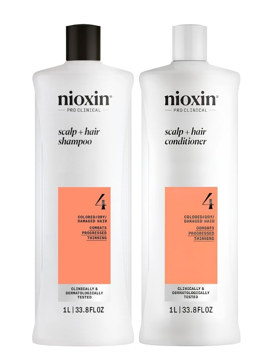 Set capilar Nioxin Nioxin Set Shampoo y Acondicionador Sistema 4 para Cabello Decolorad con Debilitamiento Avanzado 100 para Todo tipo 2 piezas