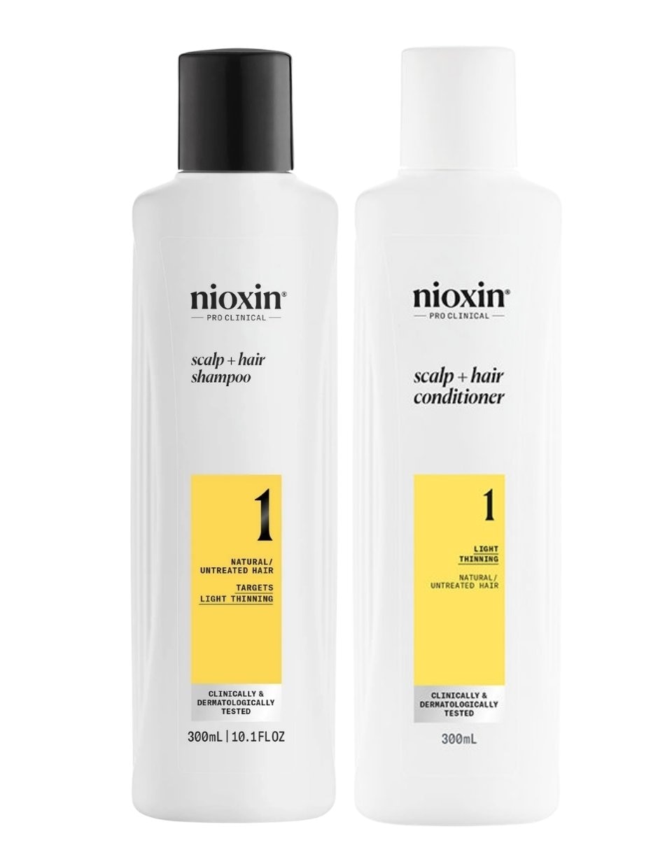 Set capilar Nioxin Nioxin Set Shampoo y Acondicionador Sistema 1 para Cabello Natural con Debilitamiento Ligero 300 ml para Todo tipo 2 piezas