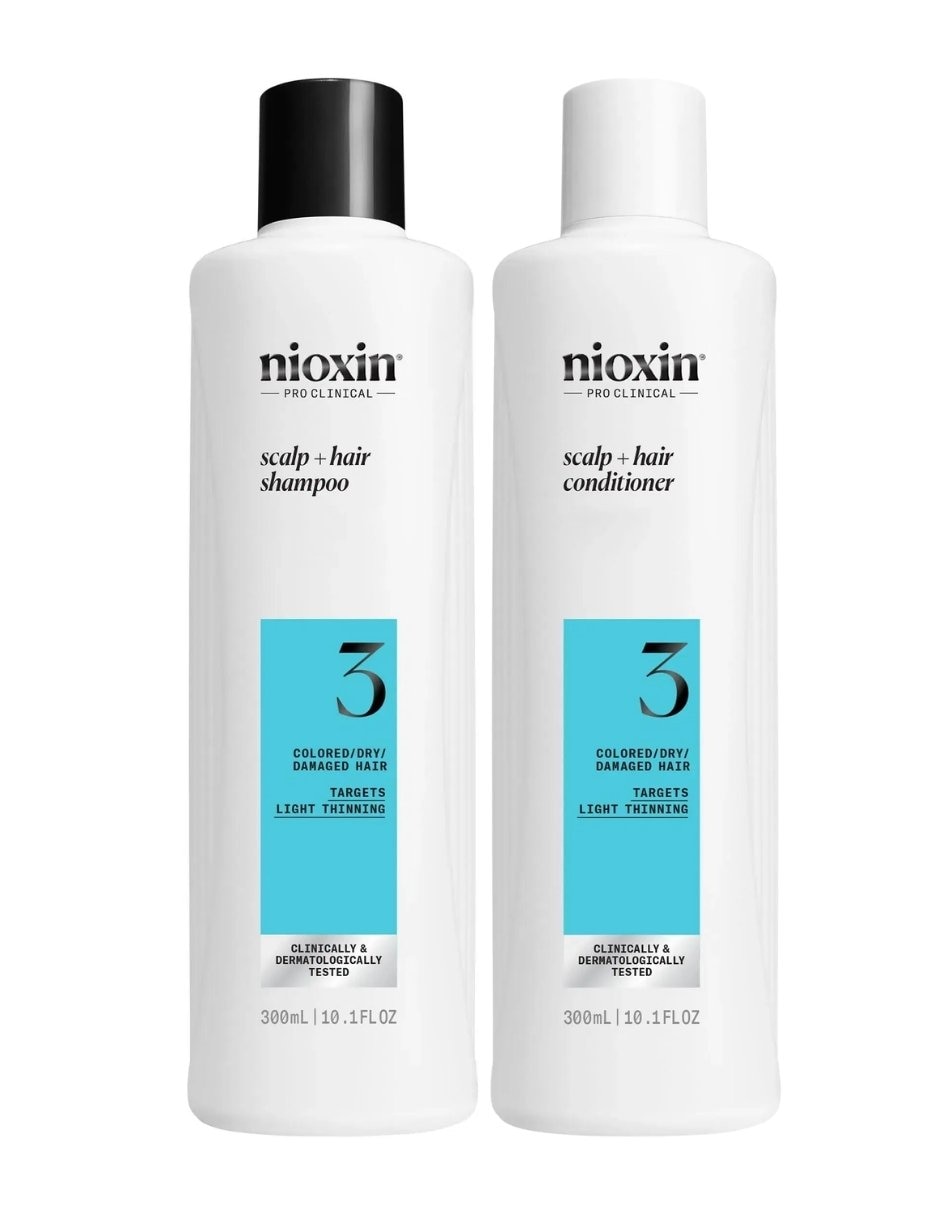 Set capilar Nioxin Nioxin Set Shampoo y Acondicionador Sistema 3 para Cabello Telido con Debilitamiento Ligero 300ml para Todo tipo 2 piezas