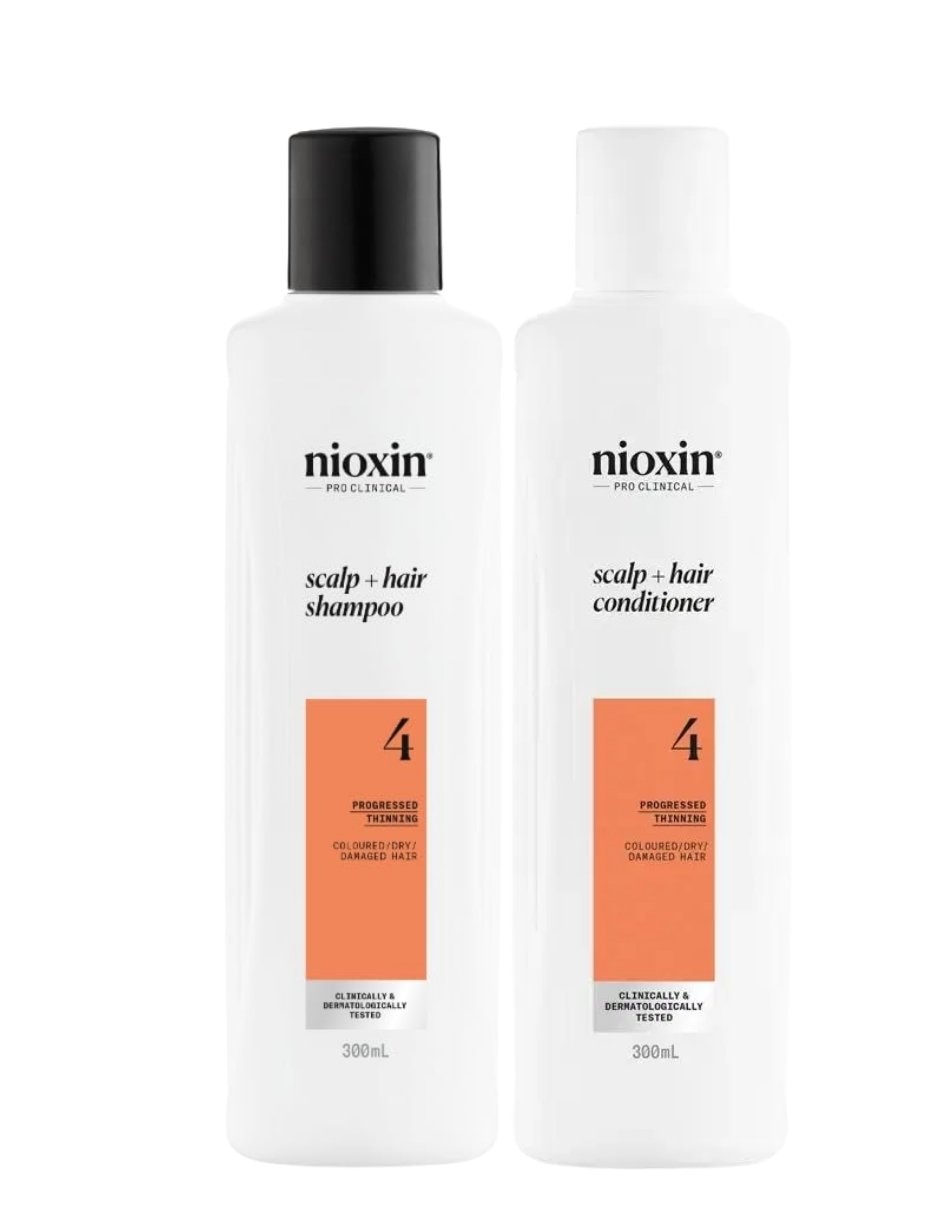 Set capilar Nioxin Nioxin Set Shampoo y Acondicionador Sistema 4 para Cabello Teñido con Debilitamiento Avanzado 300 para Todo tipo 2 piezas