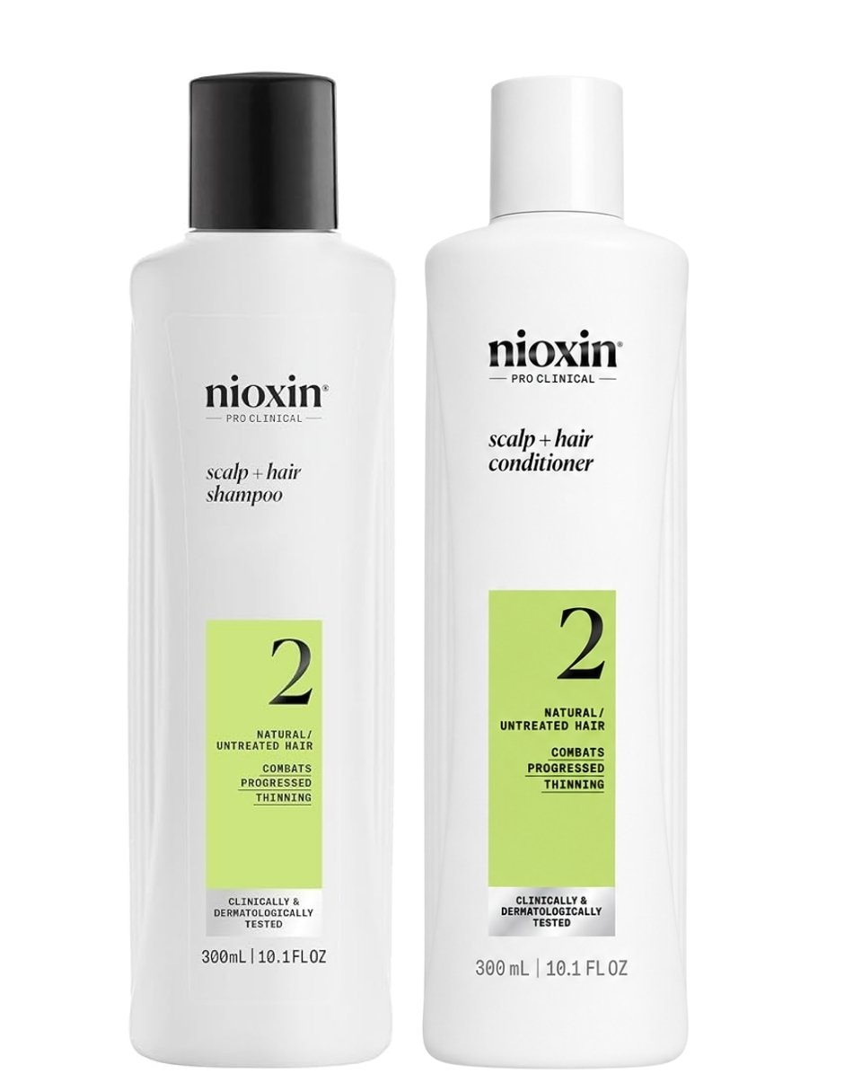 Set capilar Nioxin Nioxin Set Shampoo y Acondicionador Sistema 2 para Cabello Natural con Debilitamiento Avanzado 300 m para Todo tipo 2 piezas