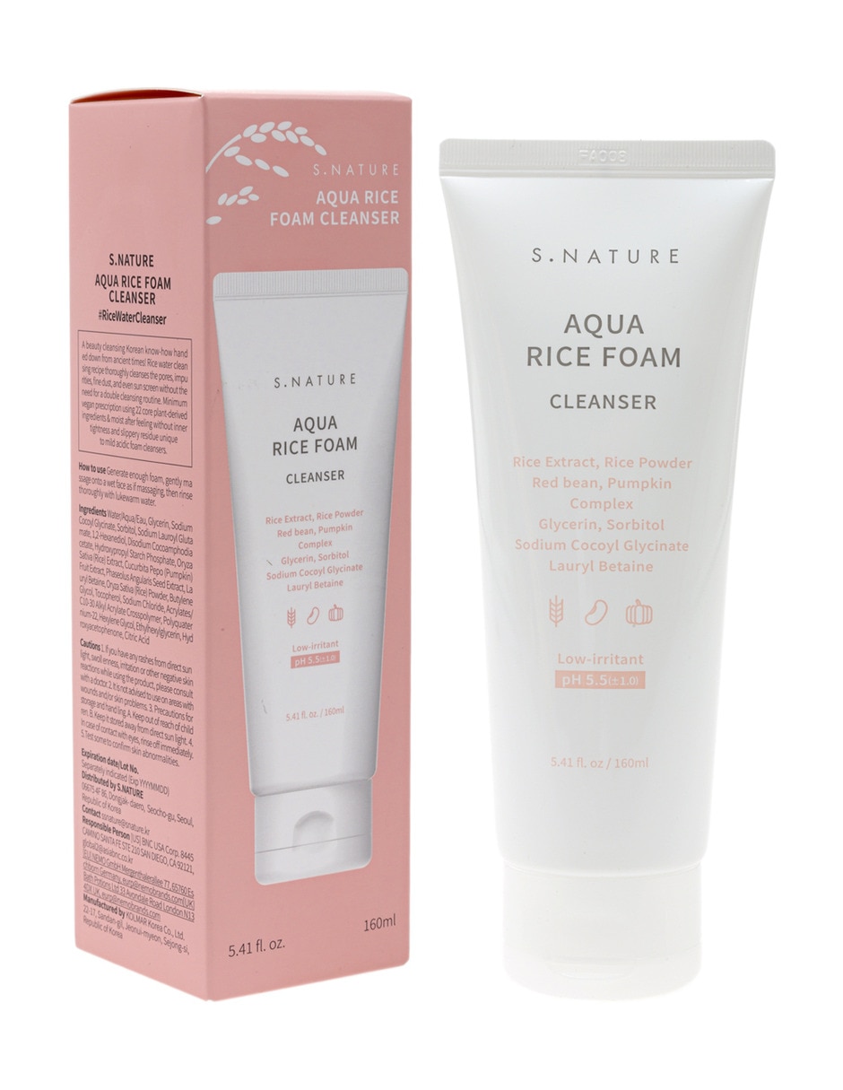 Limpiador facial aqua rice foam cleanser para hidratar 4