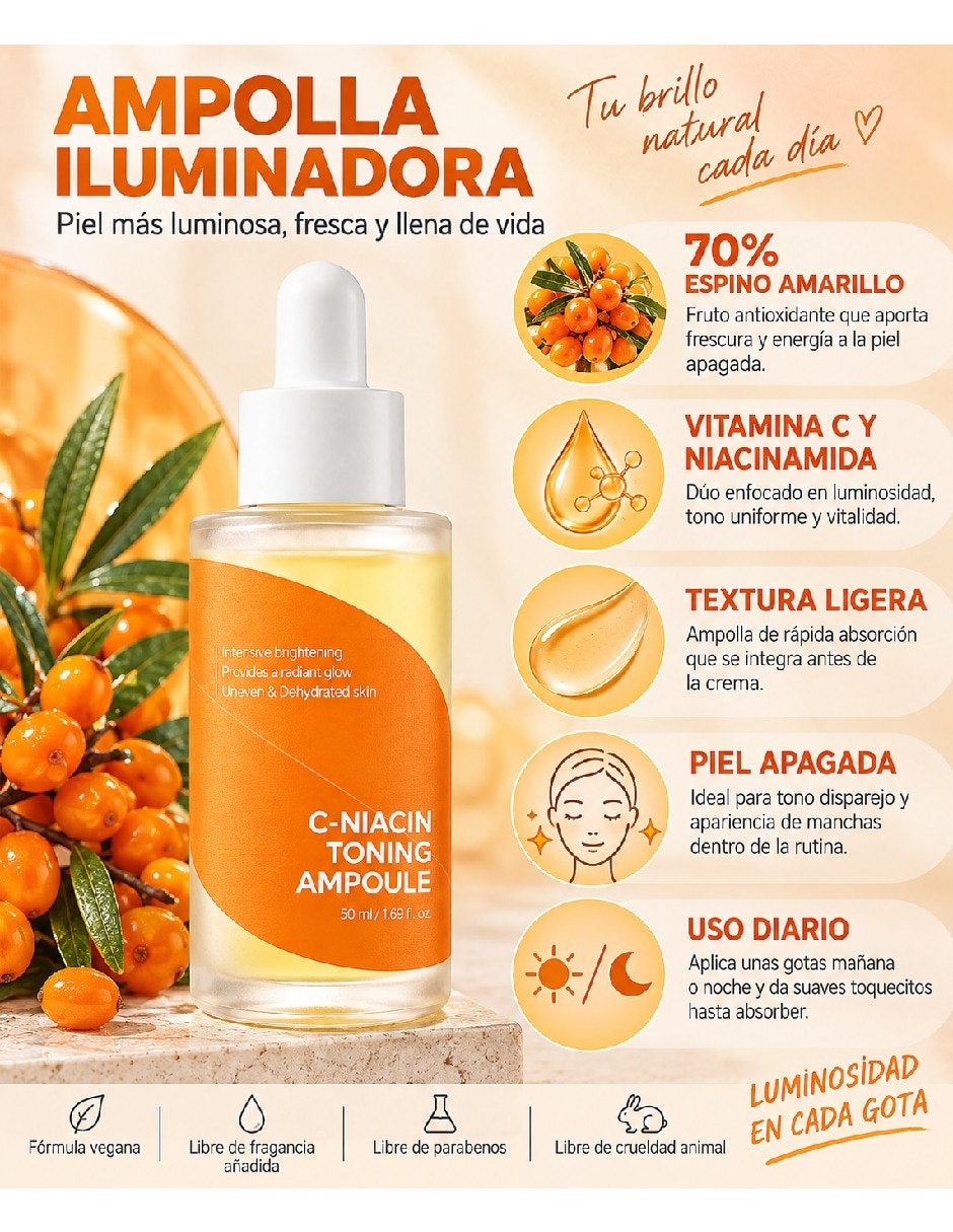 Sérum antioxidante facial de espino amarillo todo tipo de piel 50 ml 2