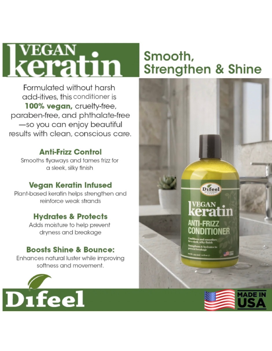 Acondicionador para cabello Acondicionador Vegan Keratin 355 ml DIFEEL SIN FAMILIA O COLECCION 2