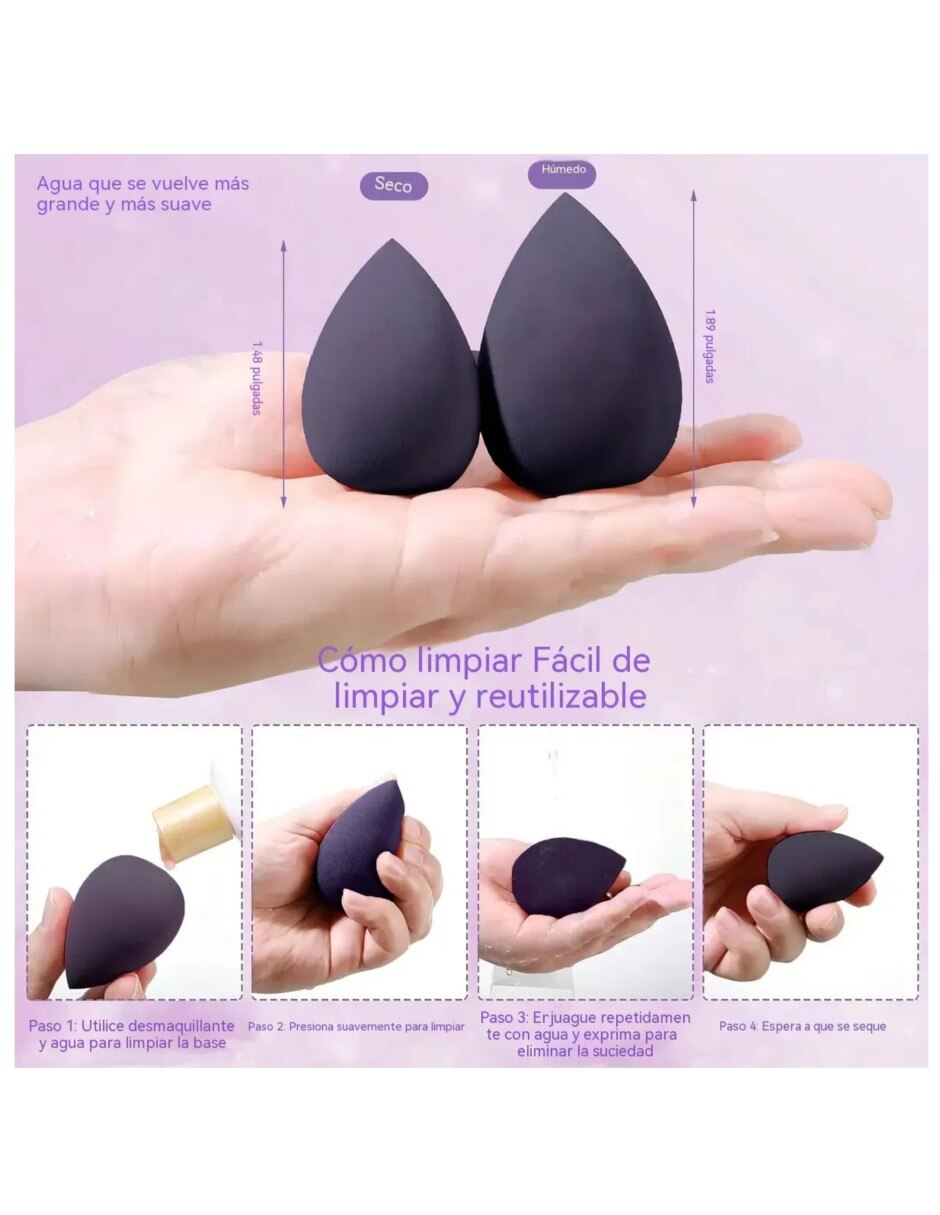 Set esponja de maquillaje aplicador de maquillaje 4