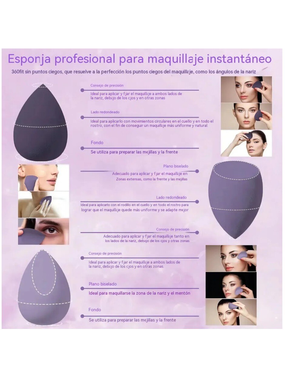 Set esponja de maquillaje aplicador de maquillaje 5