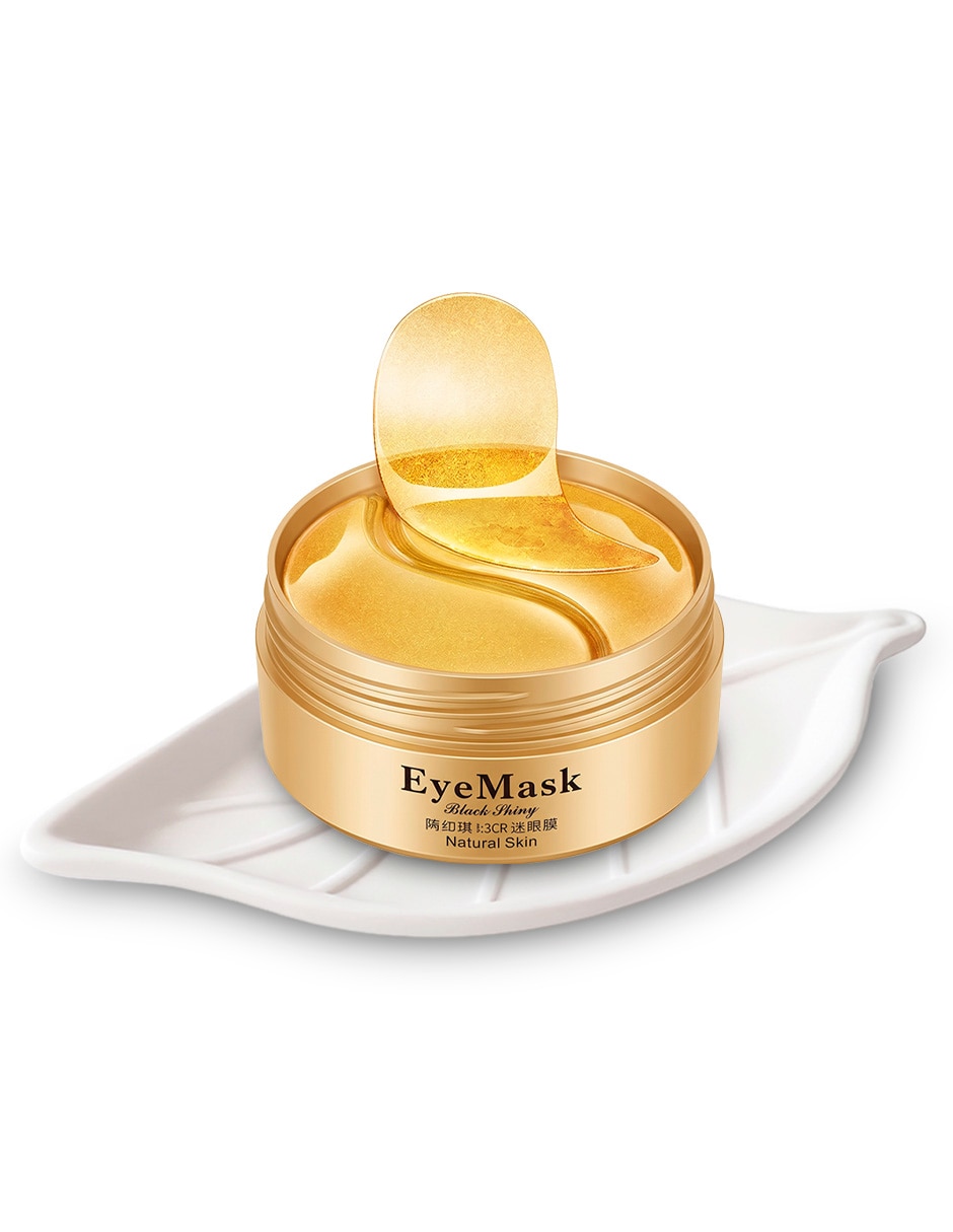 Parches para ojos de Hidrogel Oro 24k y colágeno con alhajero blanco