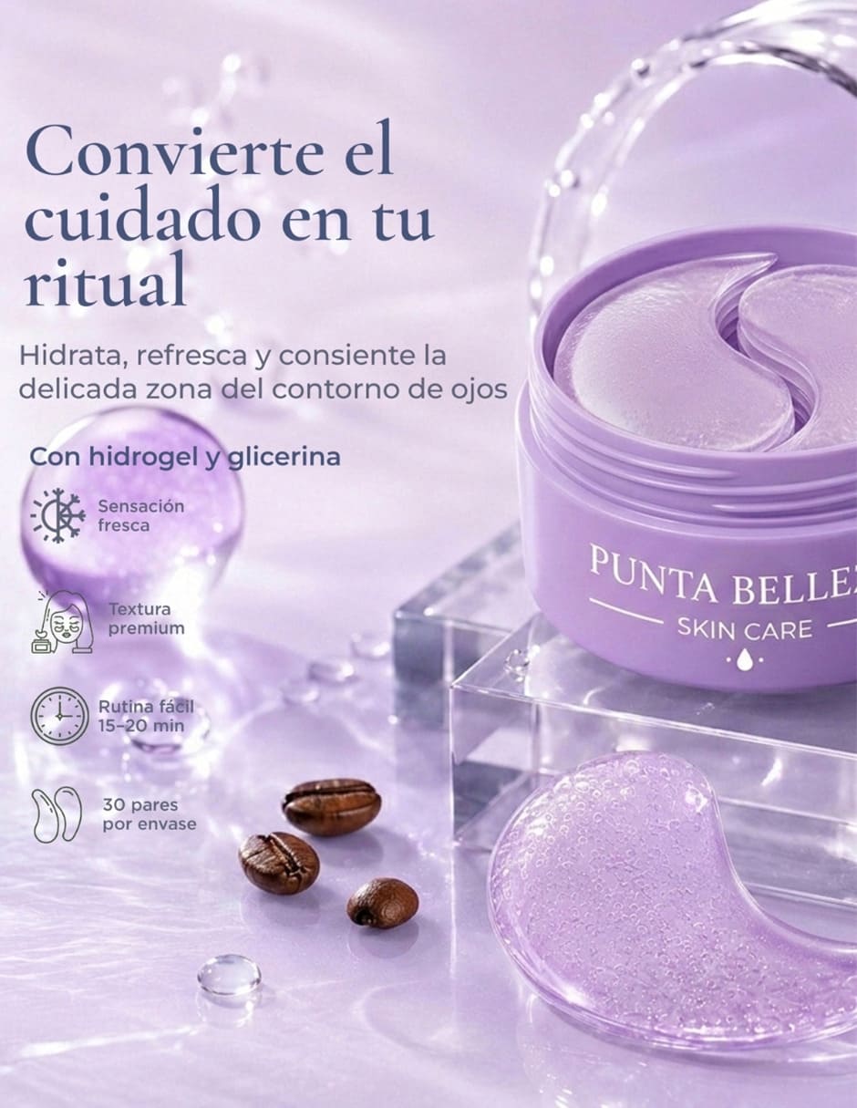 Parches para ojeras Parches para Ojeras con Cafeína Colágeno y Ácido Hialurónico 2 pack Parches de Ácido Hialurónico 5