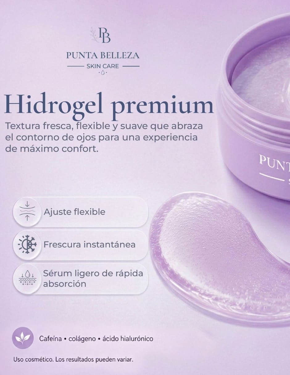 Parches para ojeras Parches para Ojeras con Cafeína Colágeno y Ácido Hialurónico 2 pack Parches de Ácido Hialurónico 9