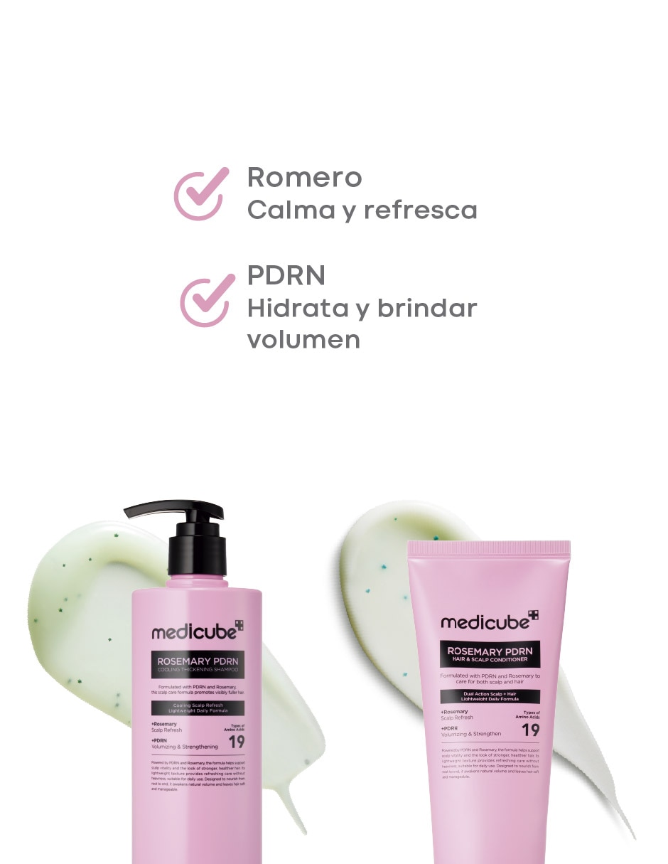 Set capilar ROSEMARY Medicube Dúo Rosemary PDRN Hair Care para Todo tipo 2 piezas 3