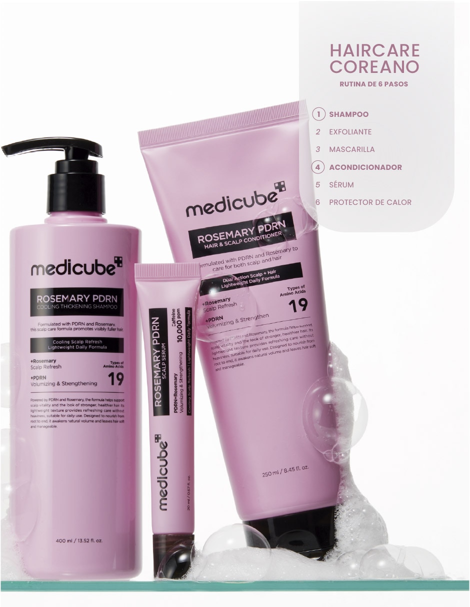 Set capilar ROSEMARY Medicube Dúo Rosemary PDRN Hair Care para Todo tipo 2 piezas 5
