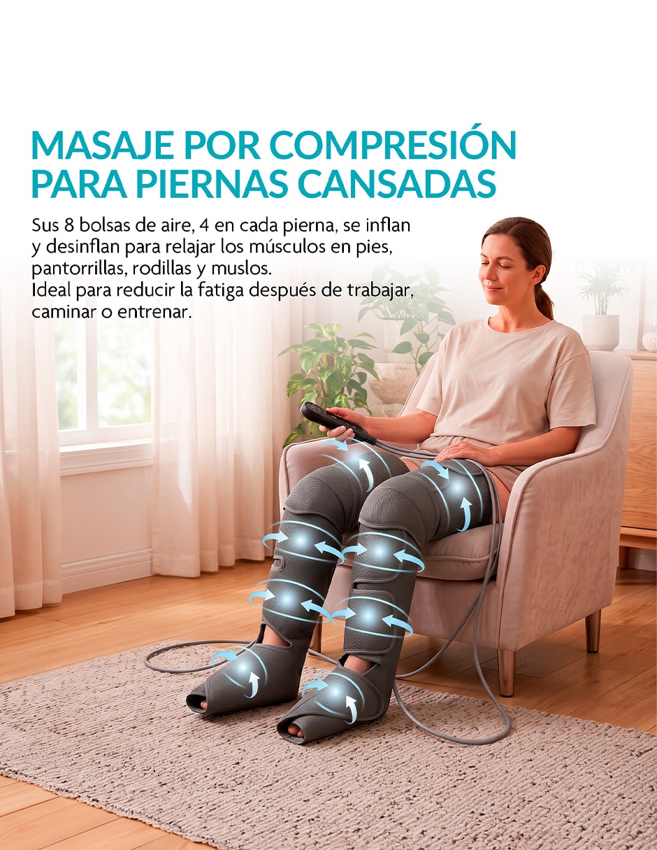 Masajeador de pies compresión de aire 5 intensidades 3